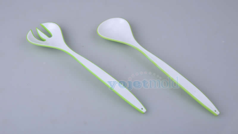 Double color salad spoon